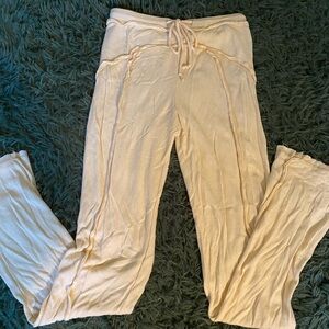 XS URBAN OUTFITTERS Casual ribbed cream flare pants